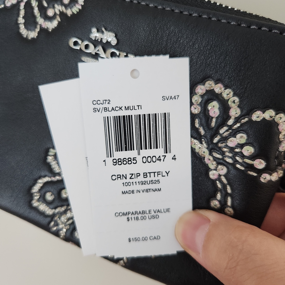 Coach Black Wallet with Butterfly Design - Picture 5 of 5
